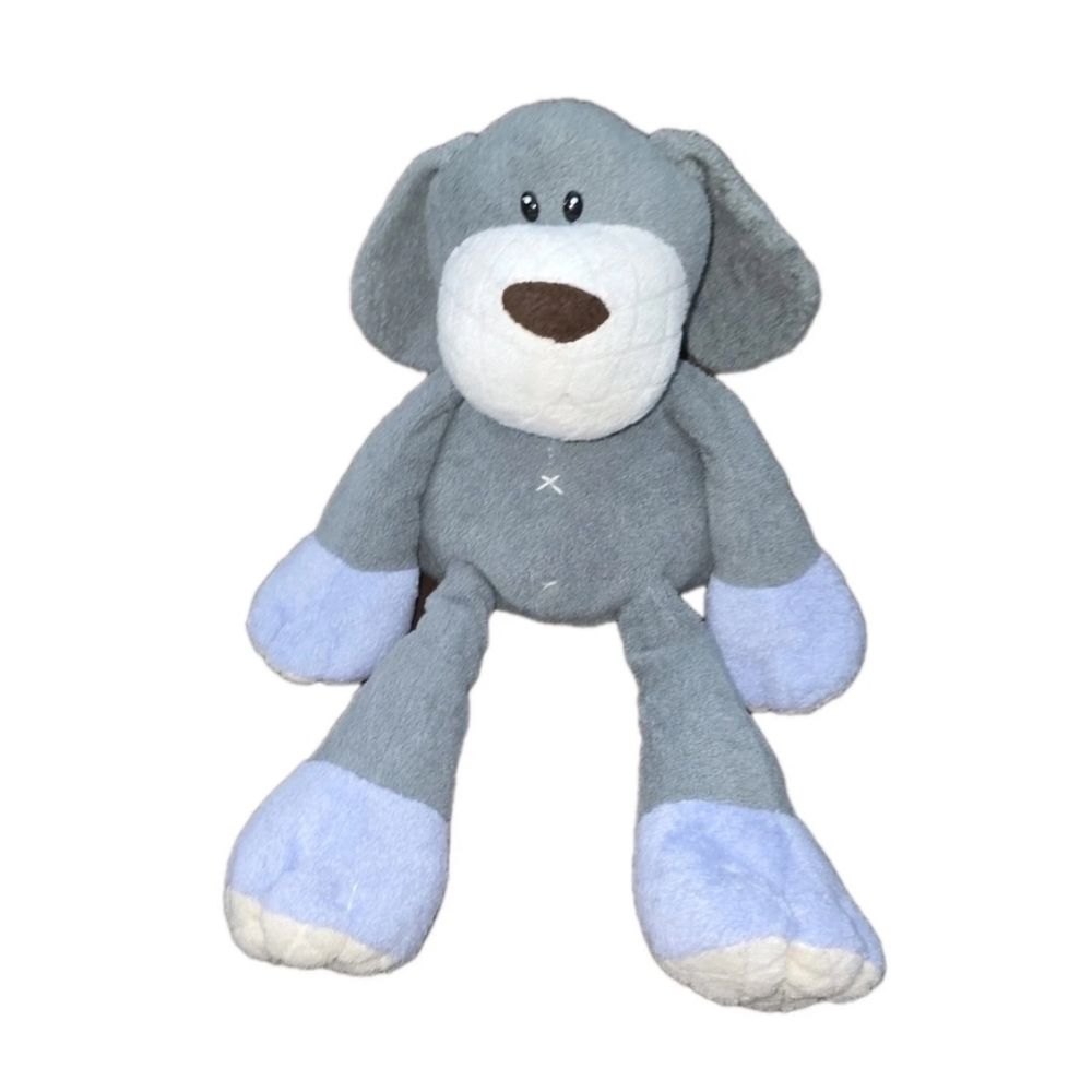 Animal Adventure Gray Blue Dog Plush 2010 Heavy Feet Plush Huggable Floppy 15"